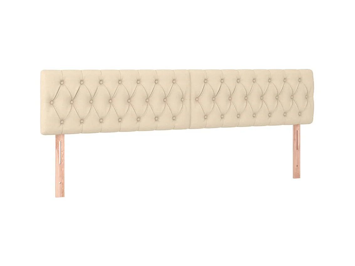 Têtes de lit 2 pcs Crème 100x7x78/88 cm Tissu POI72579 BonneVie Meuble