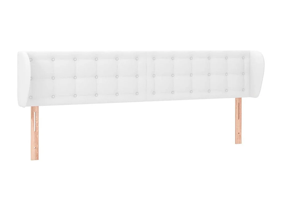 Cabeceira de cama c/ abas couro artificial203x23x78/88cm branco PT541834