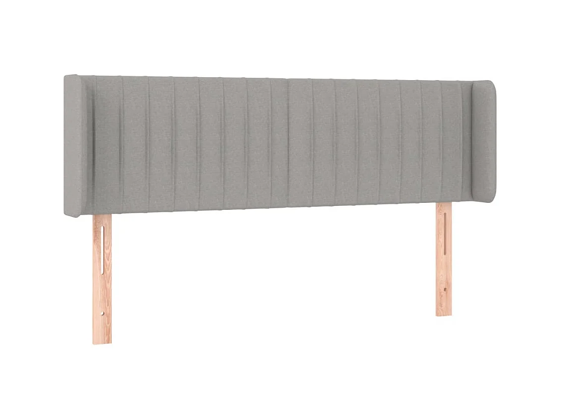 Tête de lit avec oreilles Gris clair 147x16x78/88 cm Tissu POI51006 BonneVie Meuble