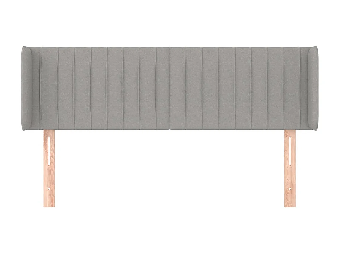 Tête de lit avec oreilles Gris clair 147x16x78/88 cm Tissu POI51006 BonneVie Meuble