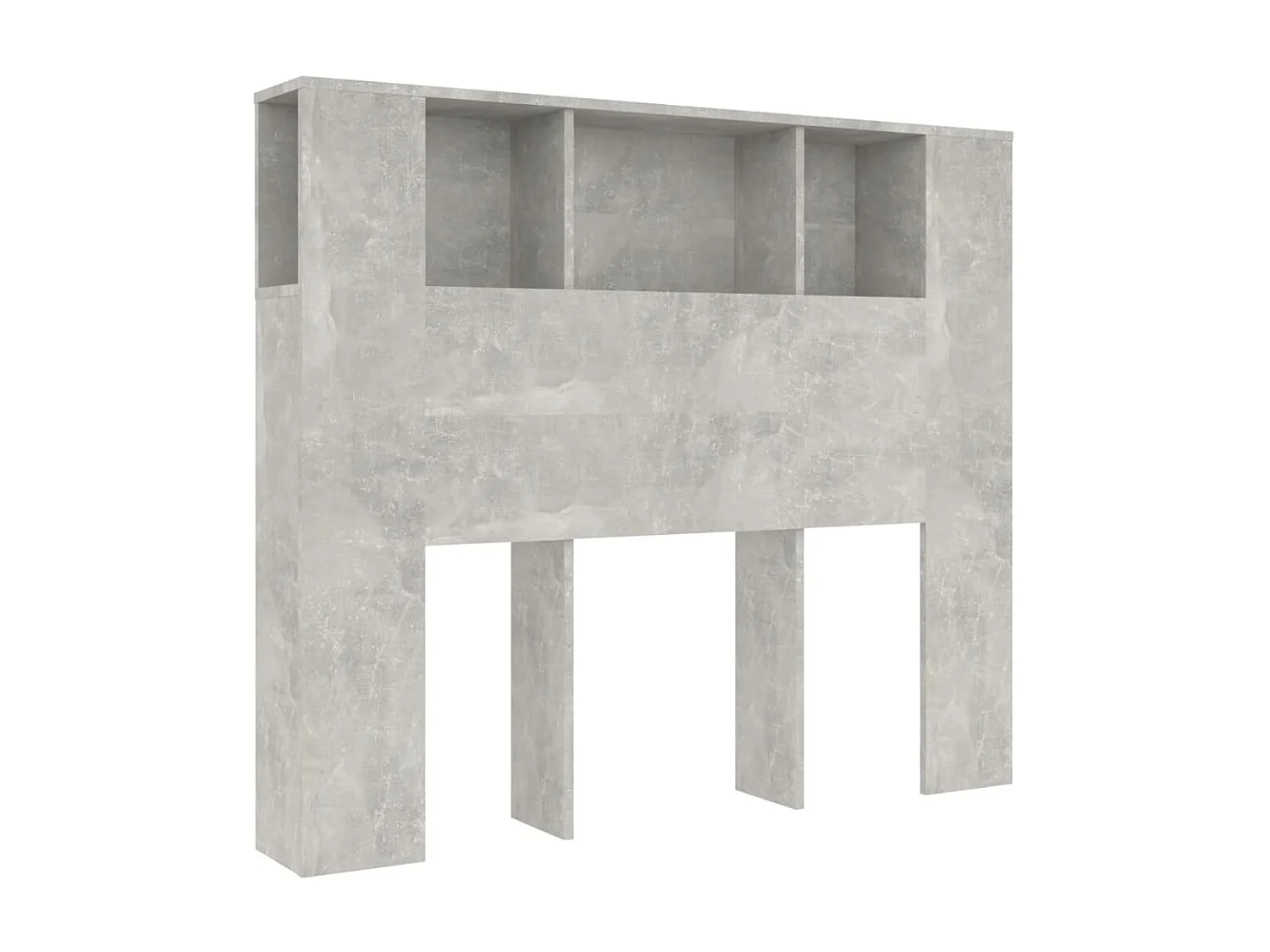 Armoire de tête de lit gris béton 120x18,5x102,5 cm POI97282 BonneVie Meuble