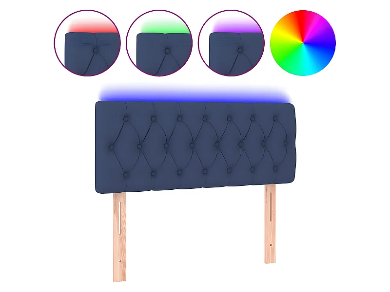 Testiera a LED Blu 90x7x78/88 cm in Tessuto CFW428651