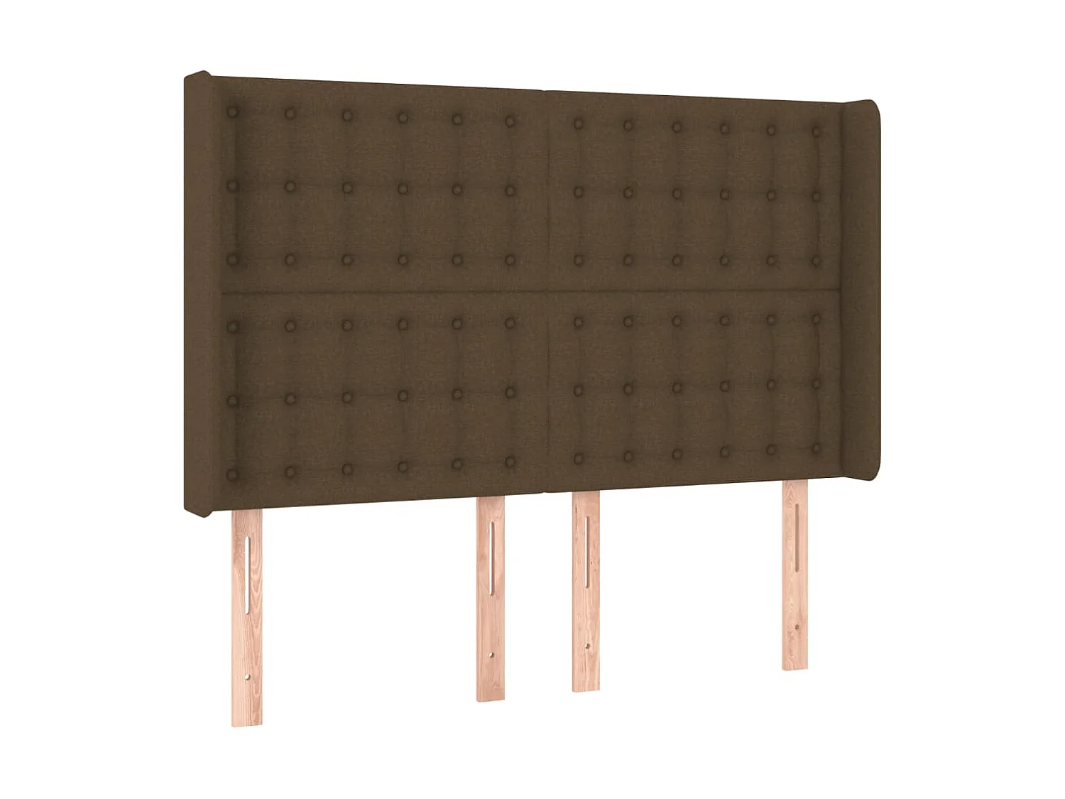 Tête de lit avec oreilles Marron foncé 147x16x118/128 cm Tissu POI21692 BonneVie Meuble