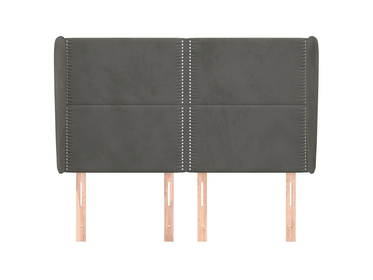 Testiera | Testata del letto ad Orecchio GrigioScuro 147x23x118/128cm in Velluto