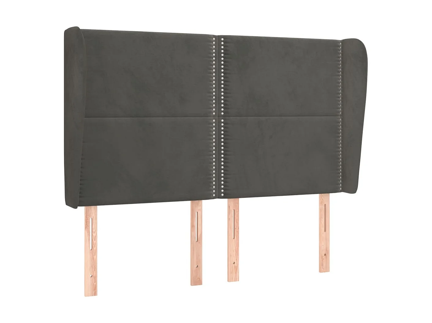 Tête de lit avec oreilles Gris foncé 147x23x118/128 cm Velours POI51137 BonneVie Meuble