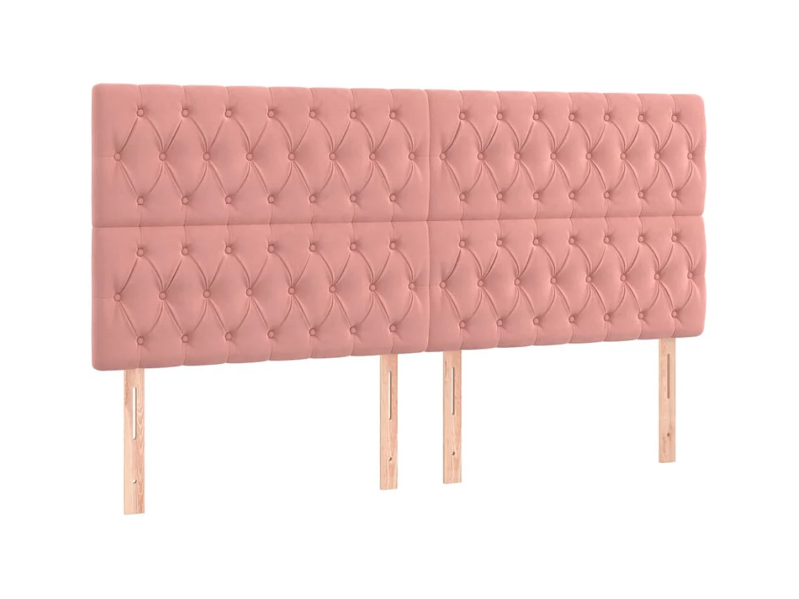 Têtes de lit 4 pcs Rose 100x7x78/88 cm Velours POI40889 BonneVie Meuble