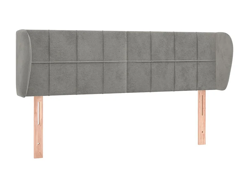 Tête de lit avec oreilles Gris clair 147x23x78/88 cm Velours POI90895 BonneVie Meuble