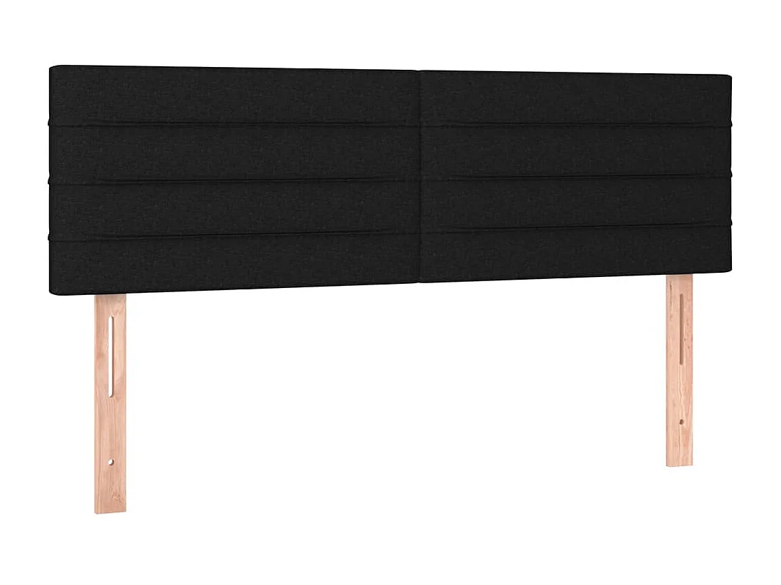 Tête de lit à LED Noir 144x5x78/88 cm Tissu POI48992 BonneVie Meuble