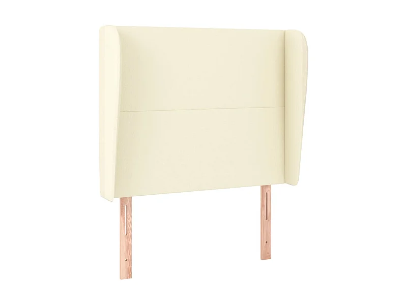 Cabeceira cama c/ abas couro artificial 93x23x118/128 cm creme PT377050