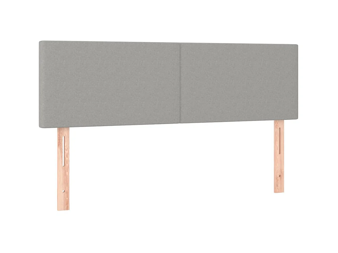 2 pcs Têtes de lit Gris clair 72x5x78/88 cm Tissu POI91236 BonneVie Meuble