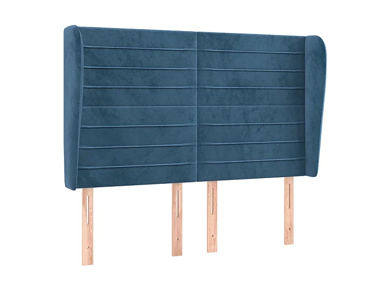 Kopfteil,Bettkopfteil mit Ohren Dunkelblau 147x23x118/128 cm Samt -gkd374277