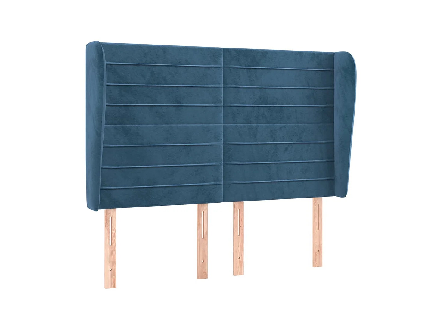 Cabecero con orejas de terciopelo azul oscuro 147x23x118/128 cm ES47227