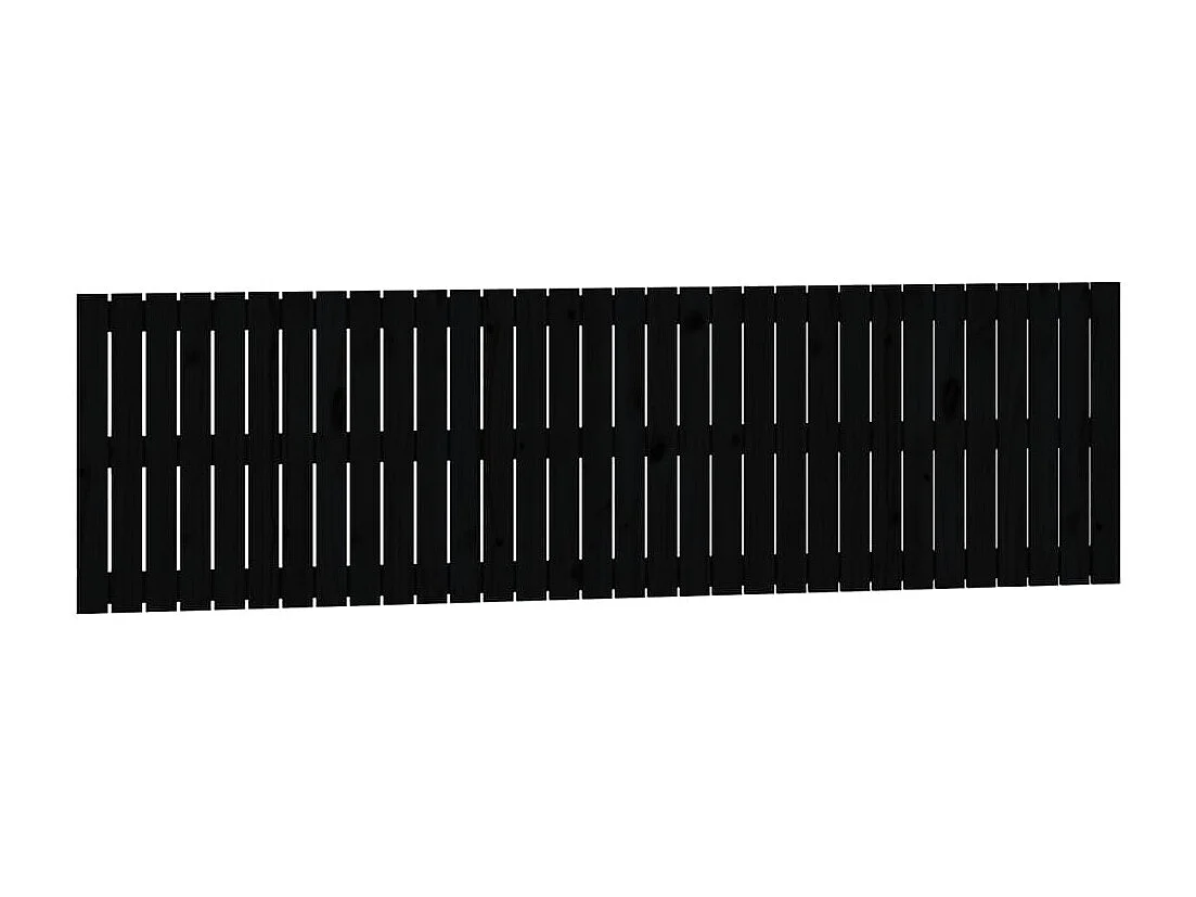 Tête de lit murale Noir 204x3x60 cm Bois massif de pin POI23201 BonneVie Meuble