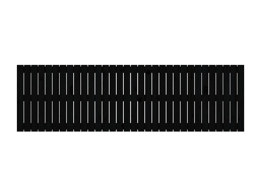 Tête de lit murale Noir 204x3x60 cm Bois massif de pin POI23201 BonneVie Meuble