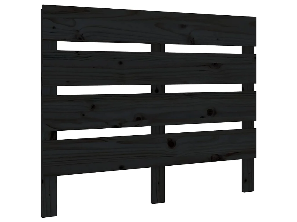 Tête de lit Noir 100x3x80 cm Bois massif de pin POI41035 BonneVie Meuble