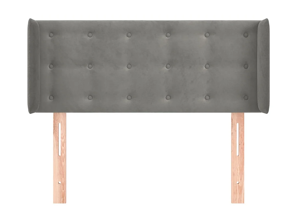 Cabecero de terciopelo gris claro 93x16x78/88 cm ES83670