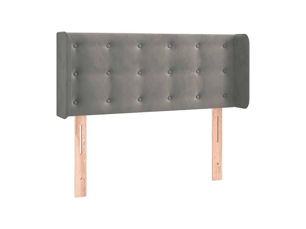 Tête de lit avec oreilles Gris clair 93x16x78/88 cm Velours POI80146 BonneVie Meuble