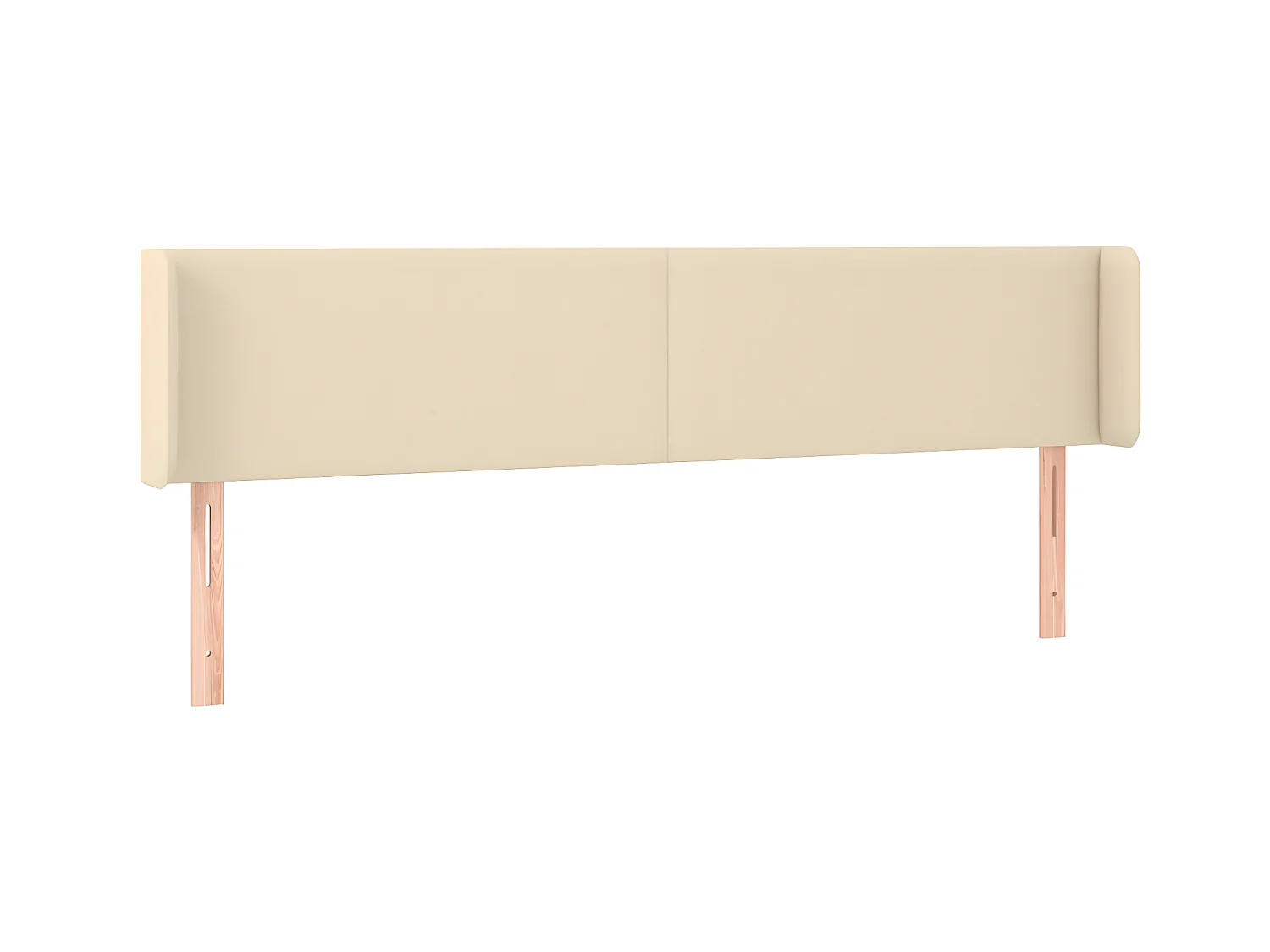 Testiera | Testata del letto ad Orecchio Crema 163x16x78/88 cm in Tessuto