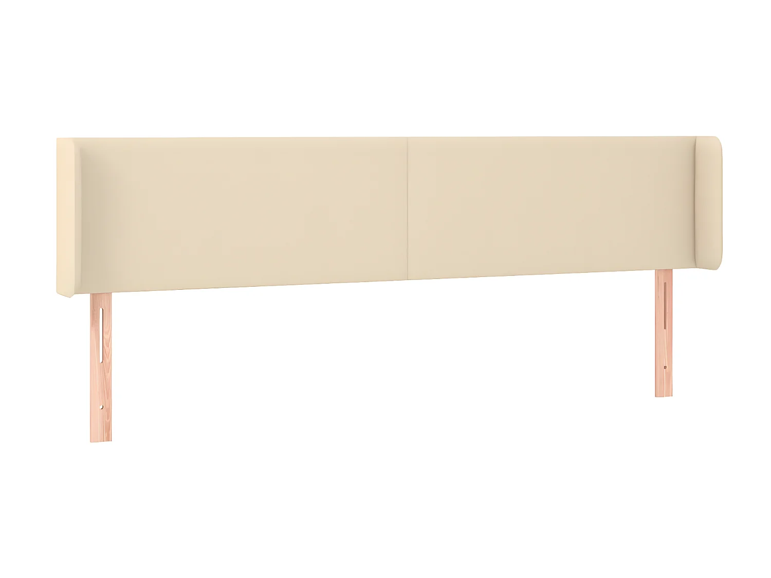 Tête de lit avec oreilles Crème 163x16x78/88 cm Tissu POI91509 BonneVie Meuble