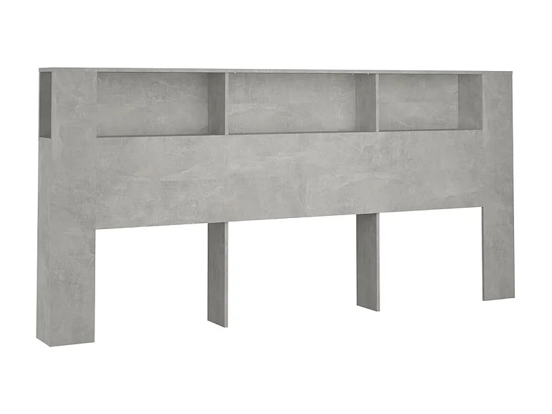 Armoire de tête de lit Gris béton 220x18,5x104,5 cm POI96711 BonneVie Meuble