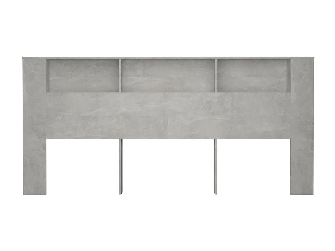 Armoire de tête de lit Gris béton 220x18,5x104,5 cm POI96711 BonneVie Meuble