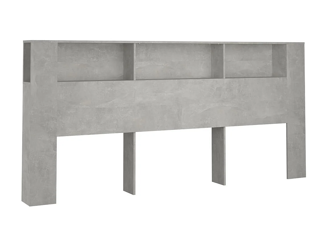 Armoire de tête de lit Gris béton 220x18,5x104,5 cm POI96711 BonneVie Meuble