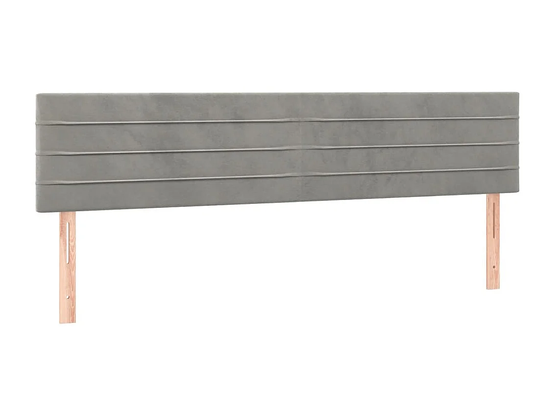 Testiera | Testata del letto a LED Grigio Chiaro 200x5x78/88 cm in Velluto