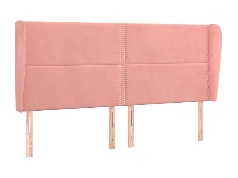 Tête de lit avec oreilles Rose 183x23x118/128 cm Velours POI26031 BonneVie Meuble
