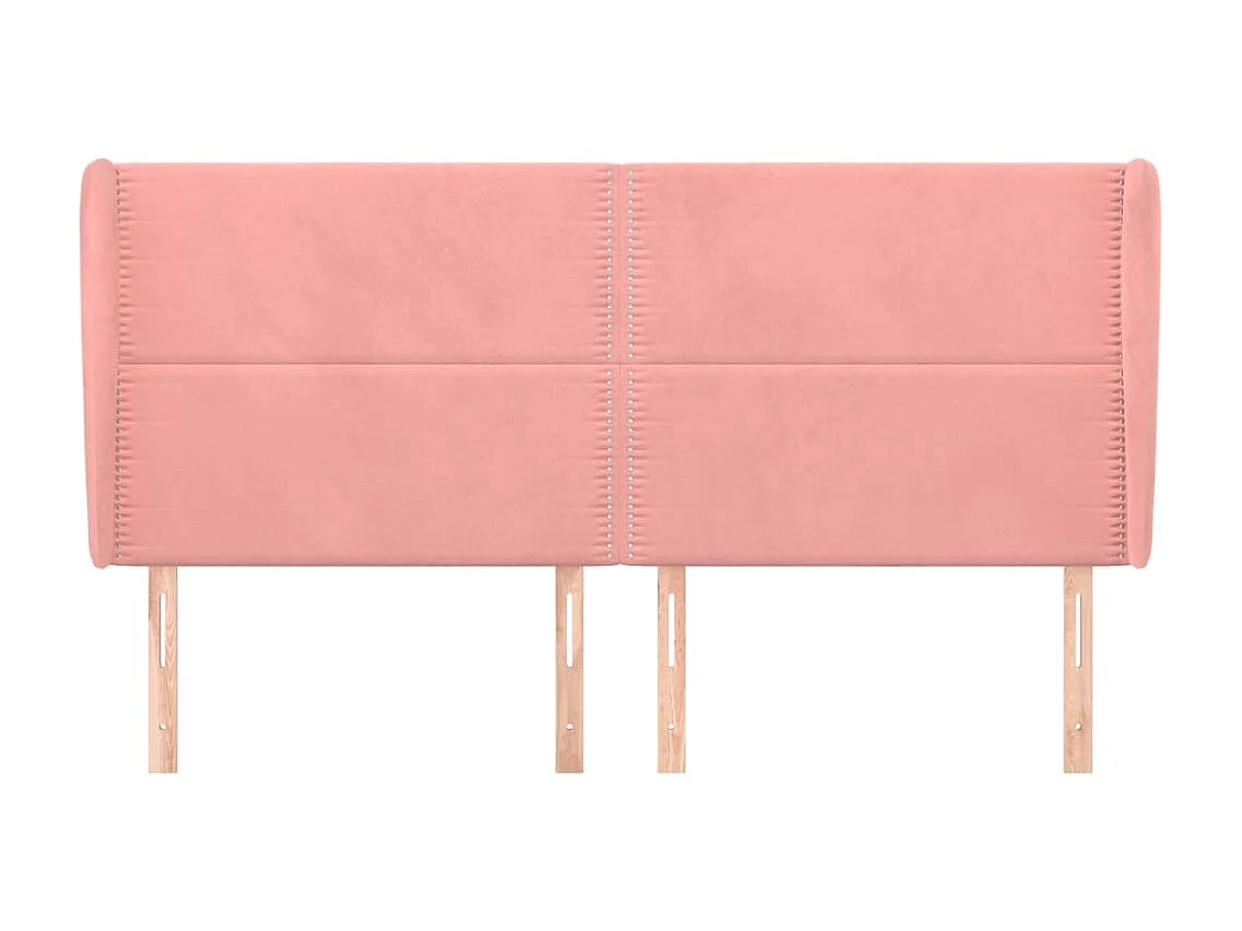 Tête de lit avec oreilles Rose 183x23x118/128 cm Velours POI26031 BonneVie Meuble