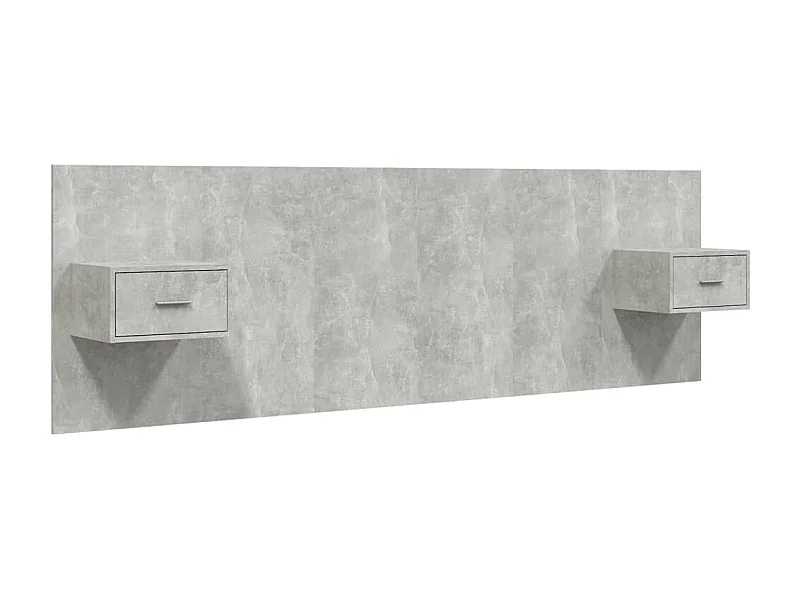 Tête de lit avec armoires Gris béton Bois d'ingénierie POI55043 BonneVie Meuble