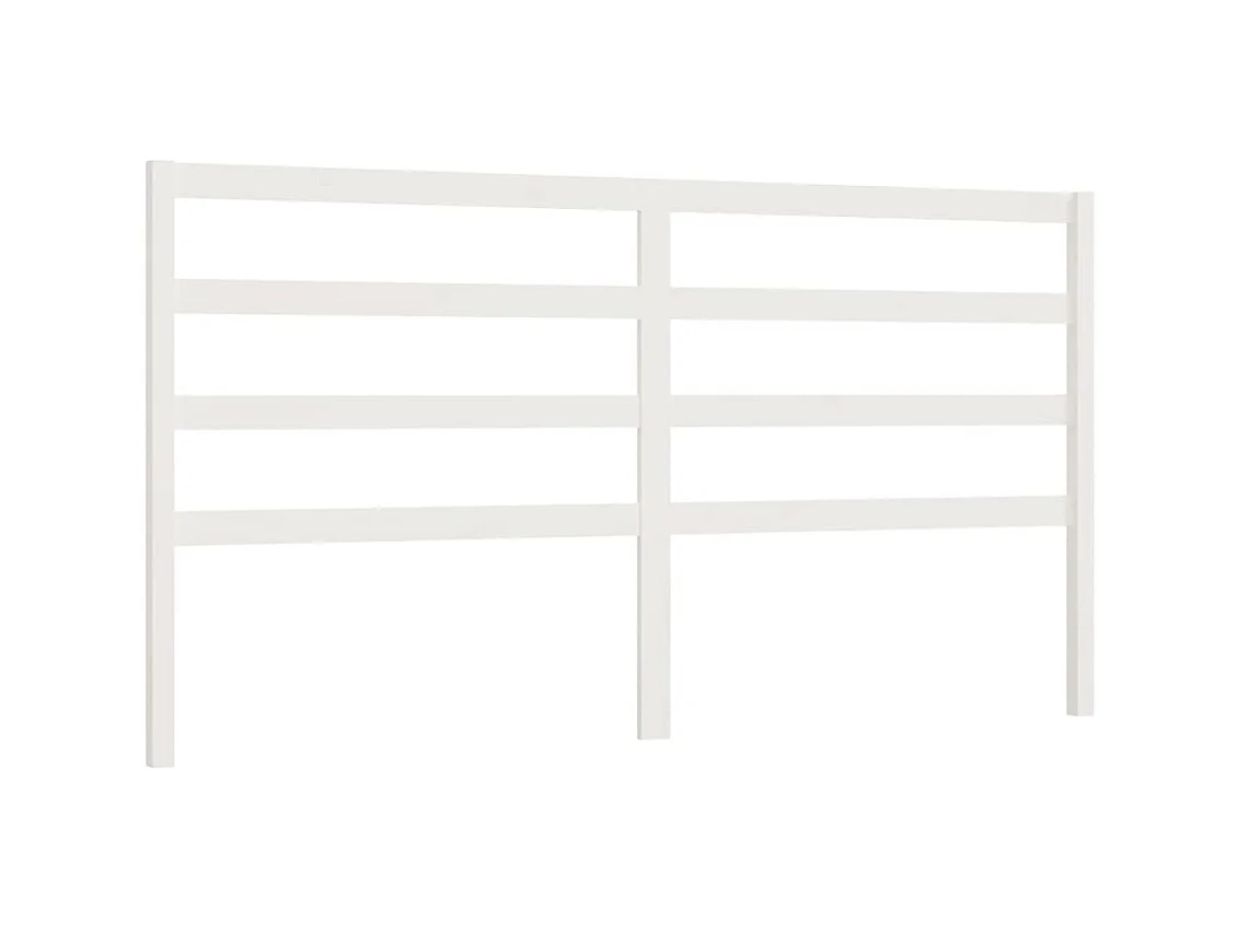 Tête de lit Blanc 206x4x100 cm Bois massif de pin POI43013 BonneVie Meuble