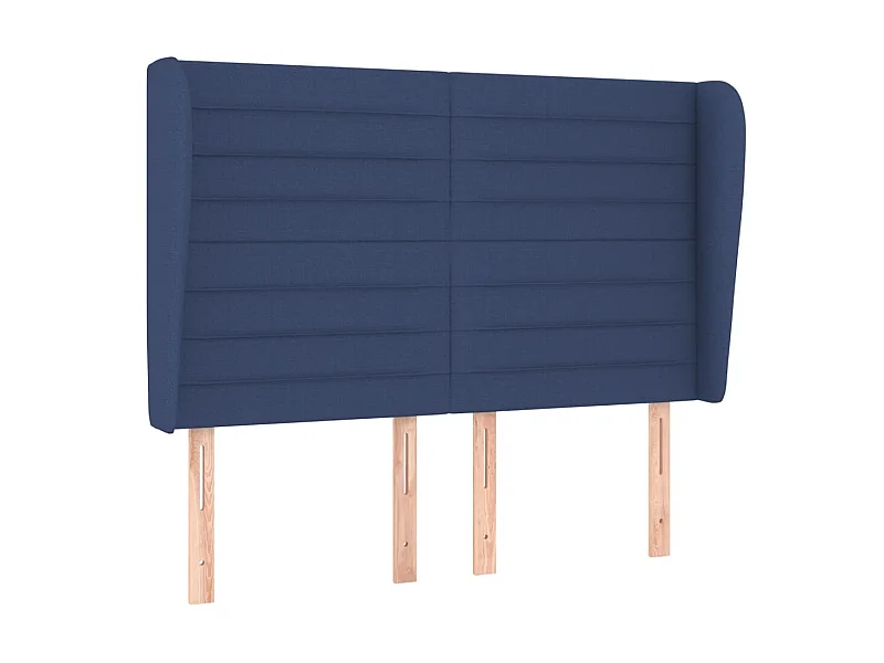 Cabeceira de cama c/ abas tecido 147x23x118/128 cm azul PT277074