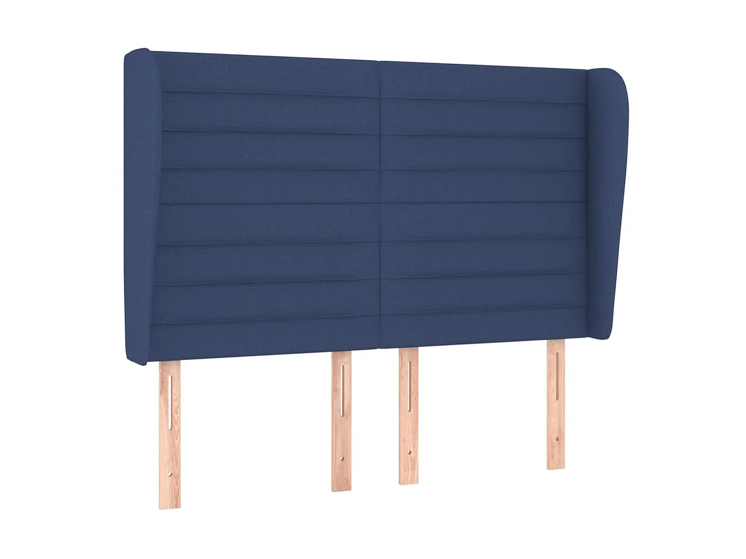 Cabeceira de cama c/ abas tecido 147x23x118/128 cm azul PT277074