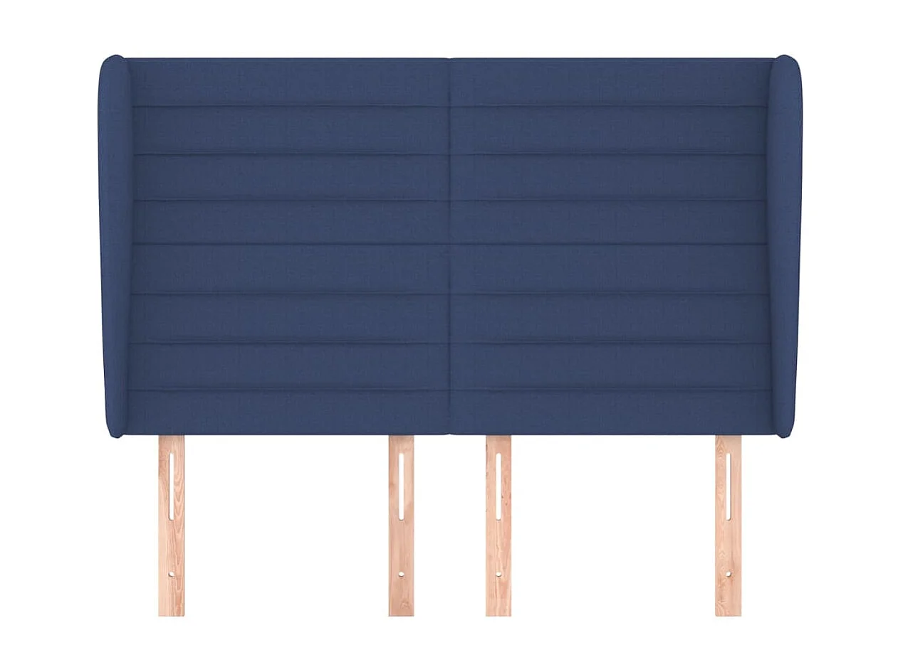 Cabeceira de cama c/ abas tecido 147x23x118/128 cm azul PT277074