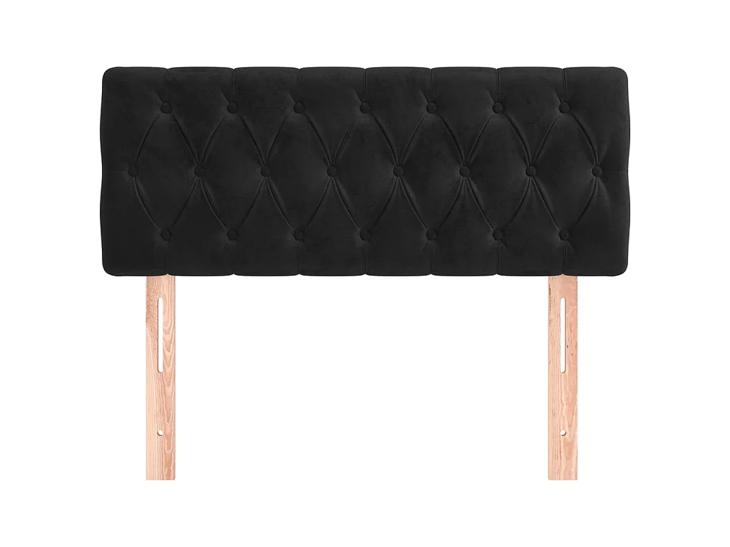 Cabecero de terciopelo negro 100x7x78/88 cm ES65074