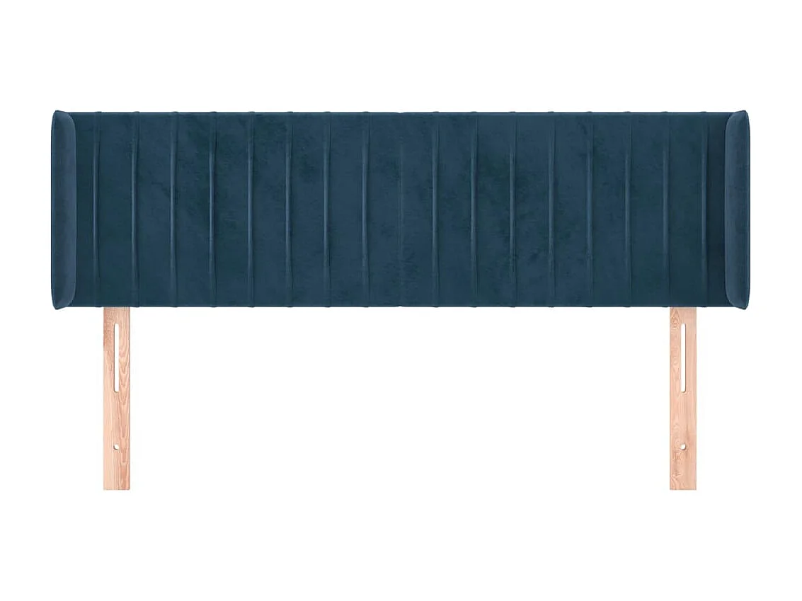 Cabecero de terciopelo azul oscuro 147x16x78/88 cm ES78451