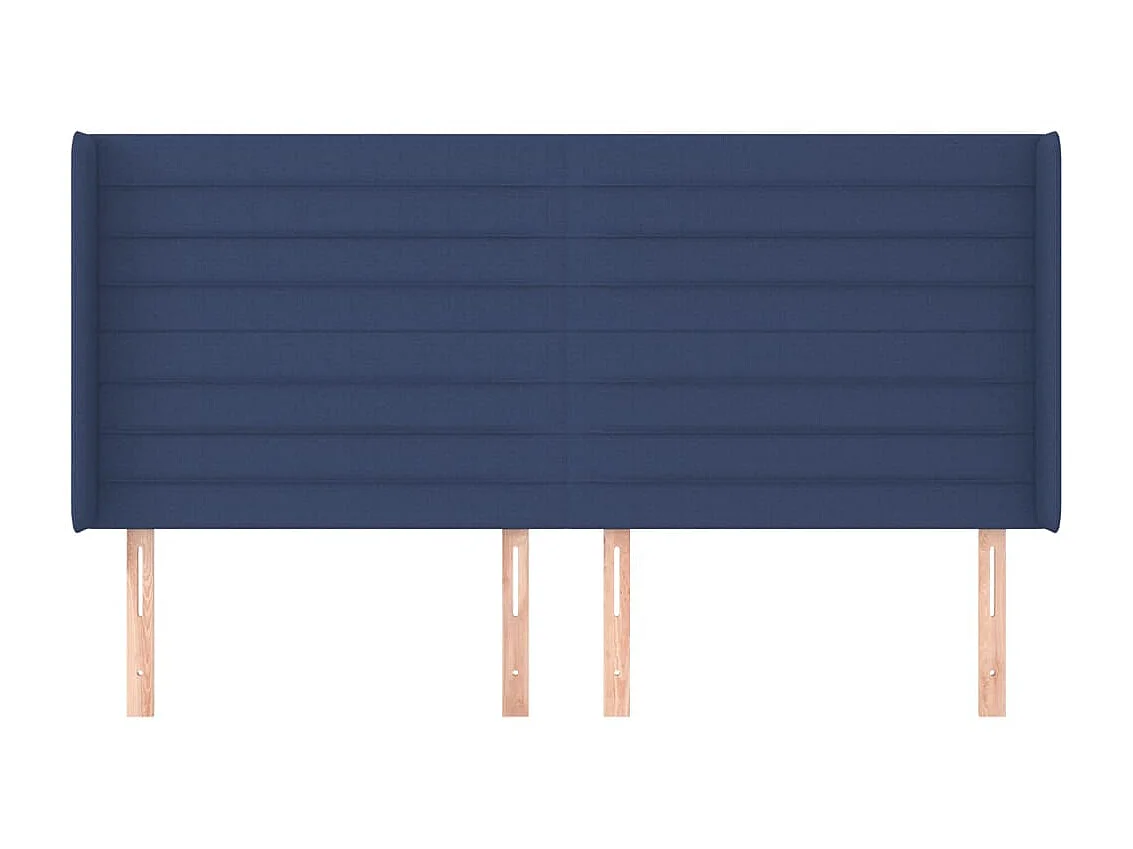 Tête de lit avec oreilles Bleu 203x16x118/128 cm Tissu POI54032 BonneVie Meuble