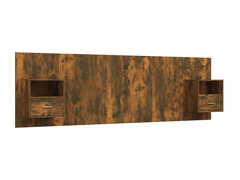 Cabecero de cama con mesitas madera contrachapada roble ahumado ES688917