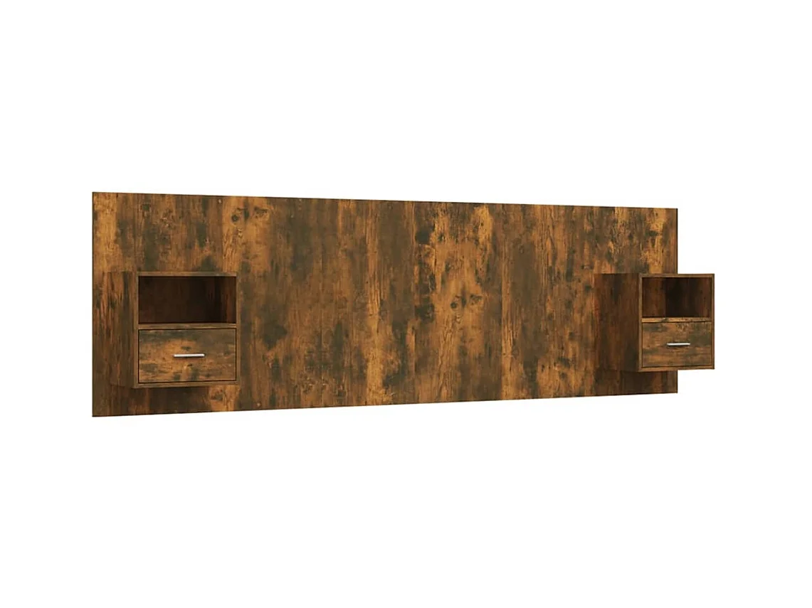 Tête de lit avec armoires Chêne fumé Bois d'ingénierie POI18822 BonneVie Meuble