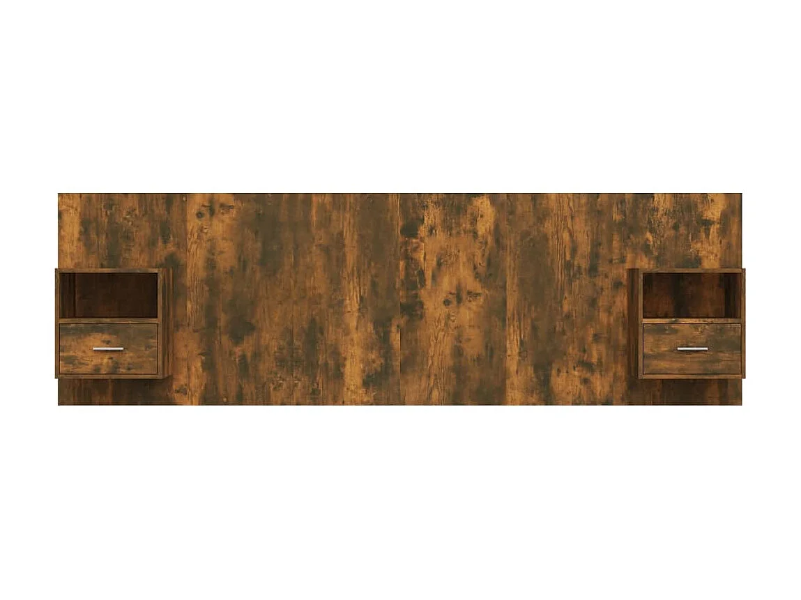 Tête de lit avec armoires Chêne fumé Bois d'ingénierie POI18822 BonneVie Meuble