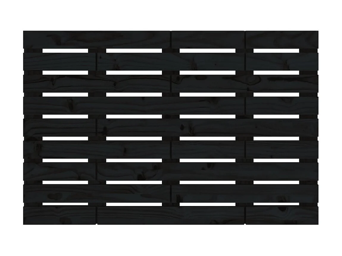 Cabecero de cama de pared madera maciza pino negro 96x3x63 cm ES52027