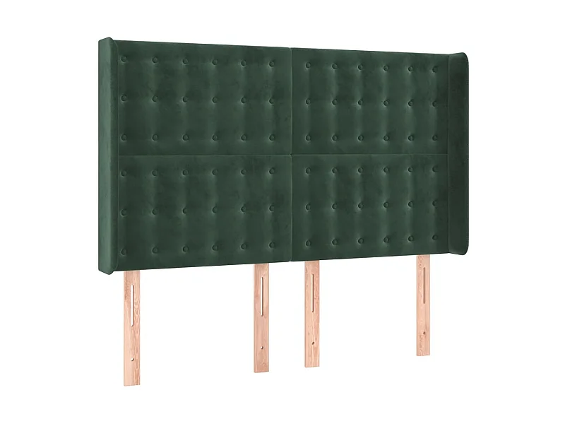 Kopfteil,Bettkopfteil mit Ohren Dunkelgrün 147x16x118/128 cm Samt -gkd530478