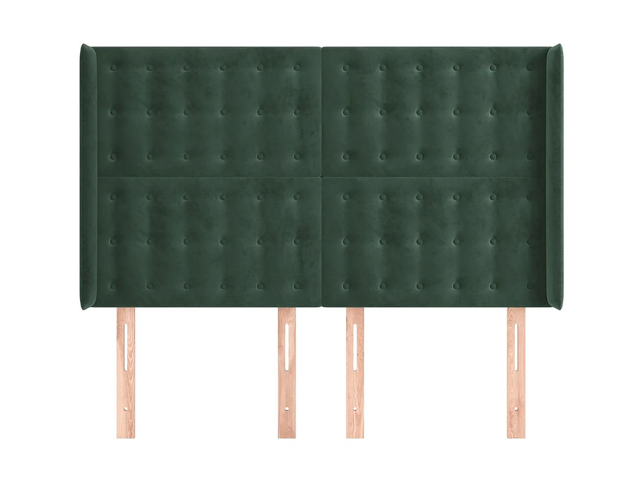 Kopfteil,Bettkopfteil mit Ohren Dunkelgrün 147x16x118/128 cm Samt -gkd530478