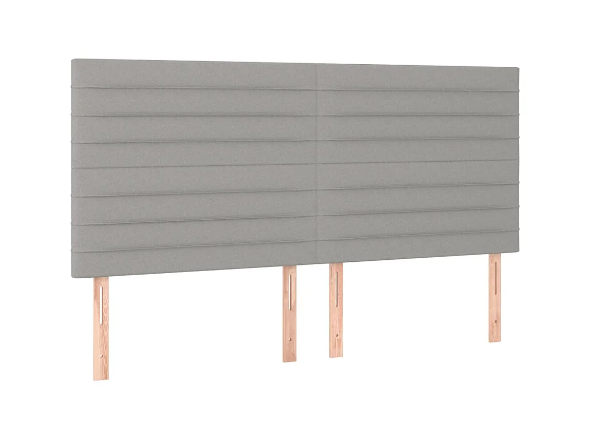 Têtes de lit 4 pcs Gris clair 80x5x78/88 cm Tissu POI95726 BonneVie Meuble