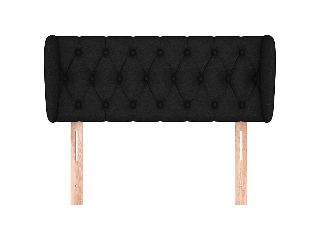 Tête de lit avec oreilles Noir 93x23x78/88 cm Tissu POI74534 BonneVie Meuble