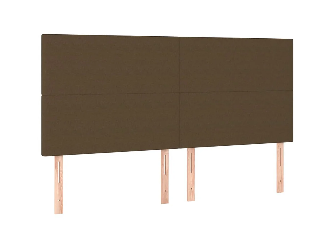 Têtes de lit 4 pcs Marron Foncé 80x5x78/88 cm Tissu POI89749 BonneVie Meuble