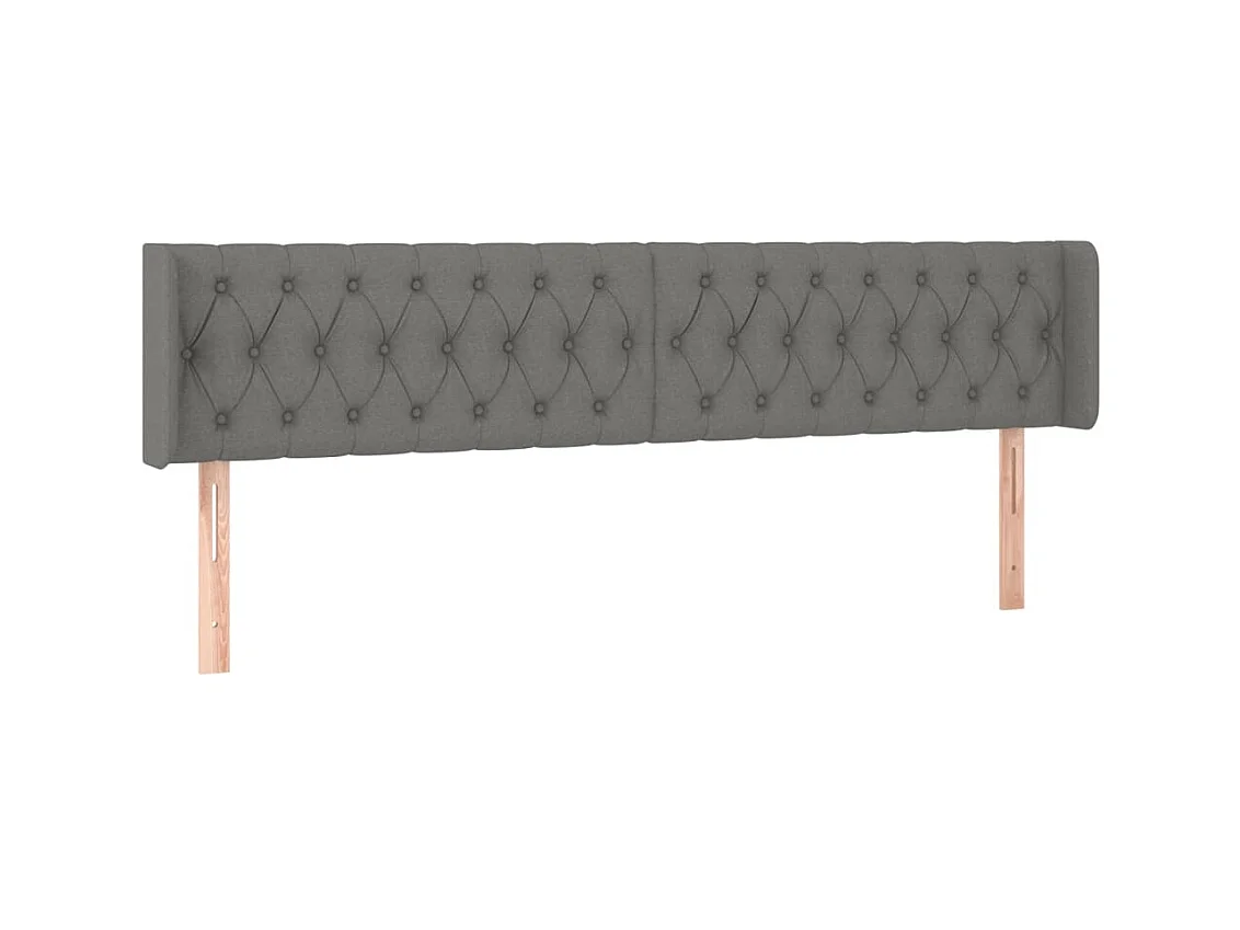 Testiera | Testata del letto ad Orecchio Grigio Scuro 183x16x78/88 cm in Tessuto