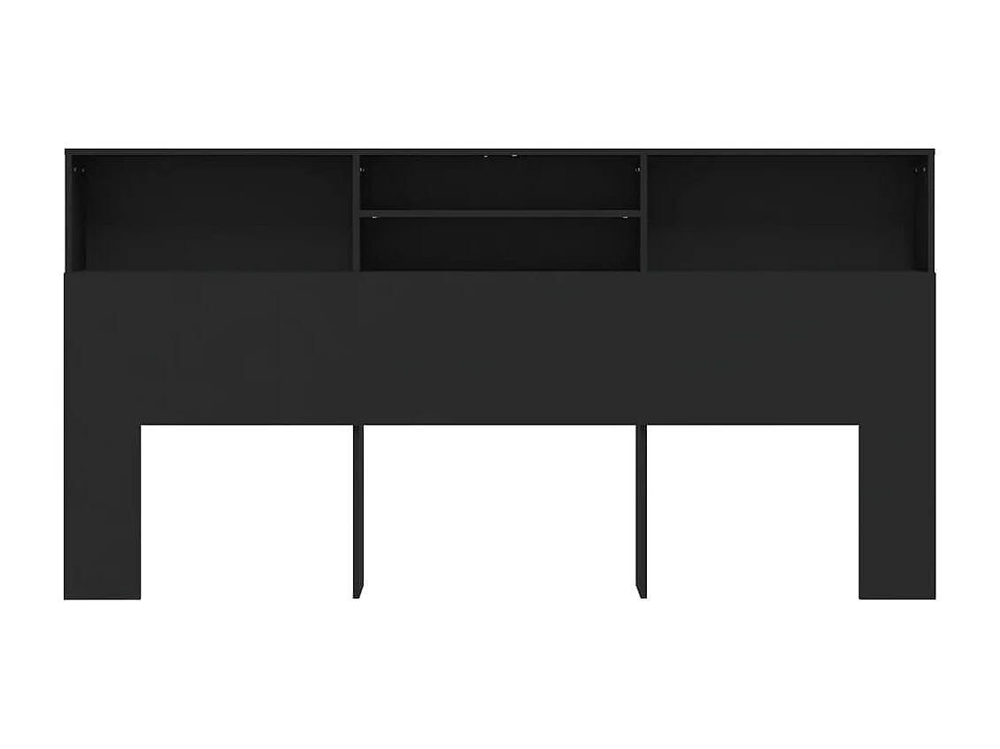 Armoire de tête de lit Noir 200x19x103,5 cm POI84561 BonneVie Meuble