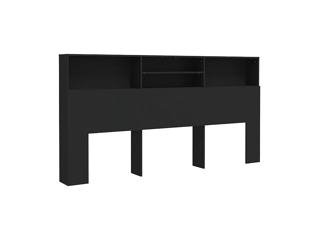 Armoire de tête de lit Noir 200x19x103,5 cm POI84561 BonneVie Meuble