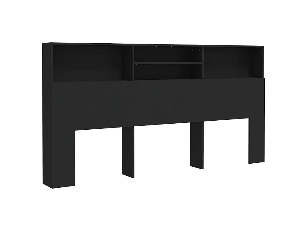 Armoire de tête de lit Noir 200x19x103,5 cm POI84561 BonneVie Meuble